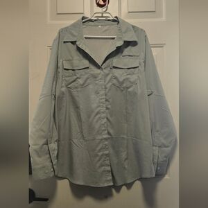 Light Green Mesh Lined Hiking Shirt 2XL
